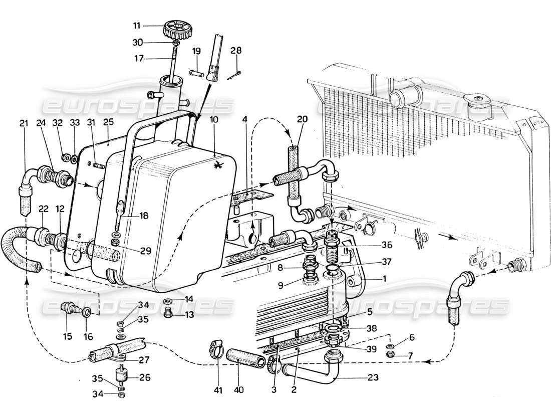 ferrari 365 gtb4 daytona (1969) diagrama de piezas del cárter de aceite y del tanque de aceite