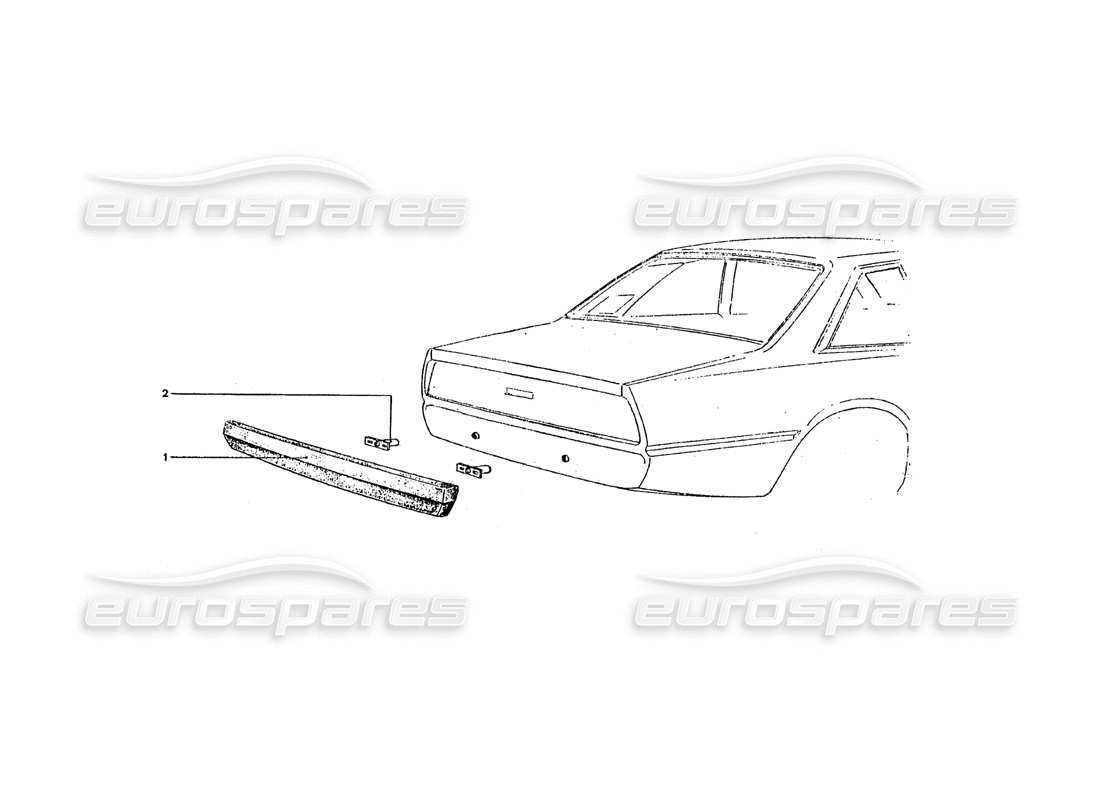 ferrari 365 gt4 2+2 coachwork diagrama de piezas del parachoques trasero