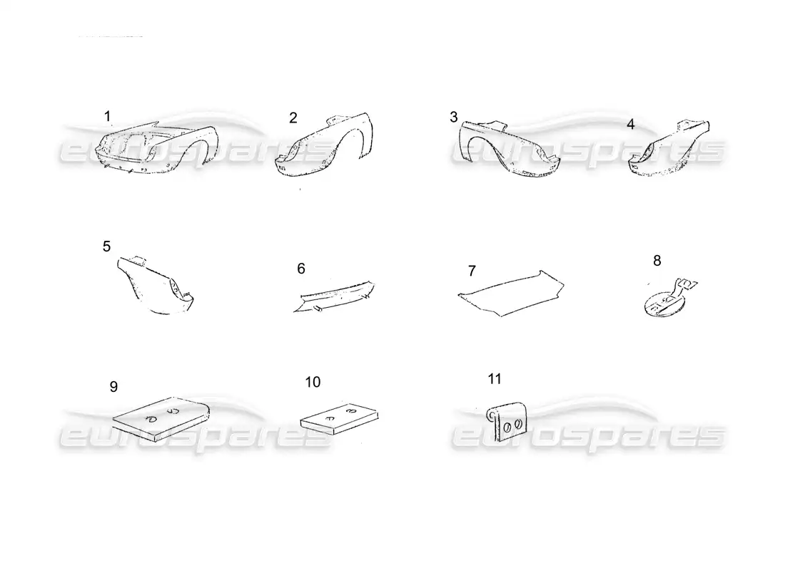 ferrari 250 gt (coachwork) cuerpo trasero diagrama de piezas