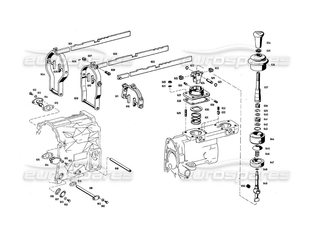 maserati qtp.v8 4.9 (s3) 1979 control de transmisión diagrama de piezas