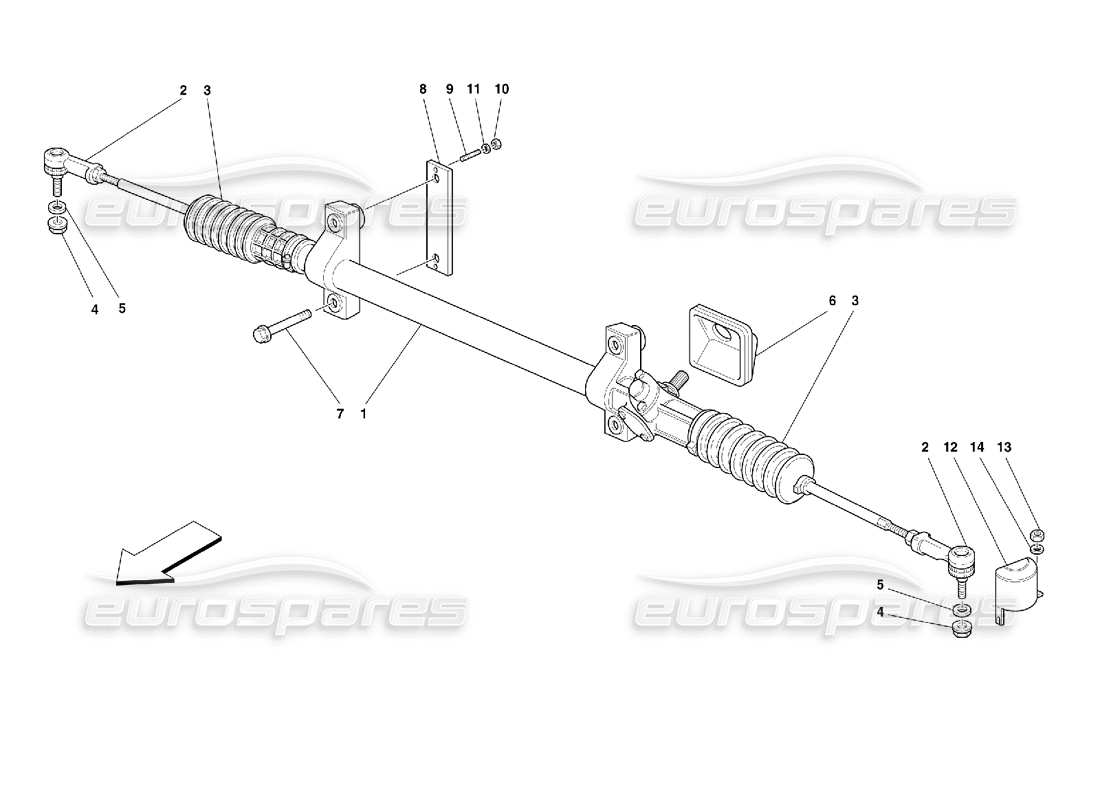 ferrari 355 (2.7 motronic) caja de dirección mecánica diagrama de piezas