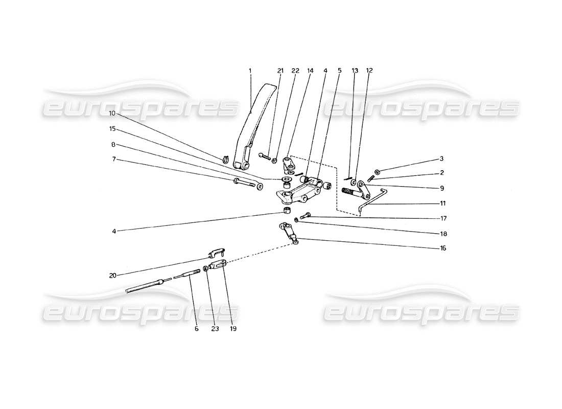 ferrari 308 gt4 dino (1979) diagrama de piezas del control del acelerador (variantes para la versión rhd)