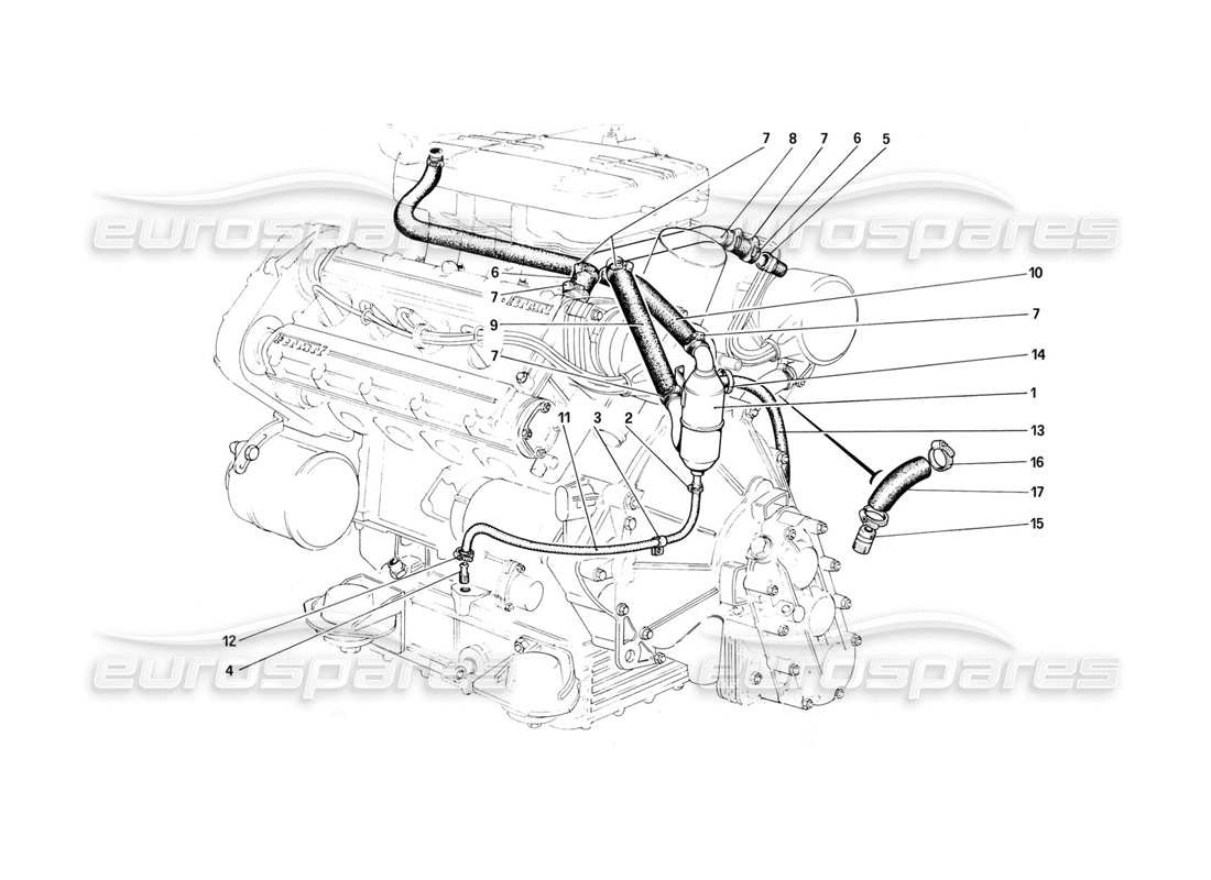 ferrari 308 (1981) gtbi/gtsi soplado - por diagrama de piezas del sistema