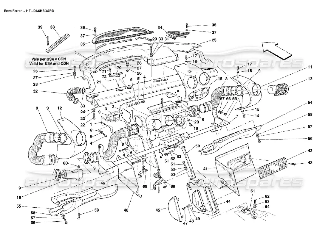 ferrari enzo panel diagrama de piezas