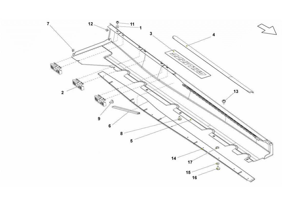 lamborghini gallardo sts ii sc miembro lateral externo diagrama de piezas