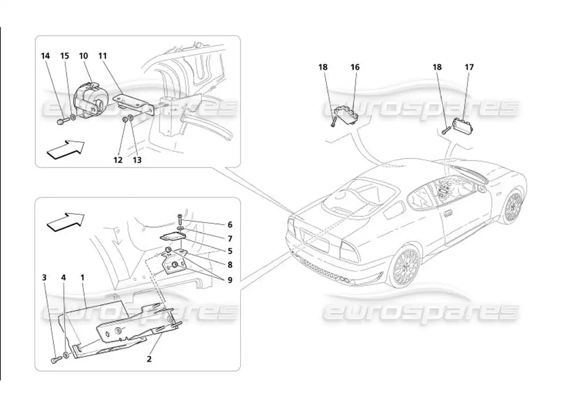 maserati 4200 gransport (2005) cuadros y dispositivos eléctricos antirrobo diagrama de piezas