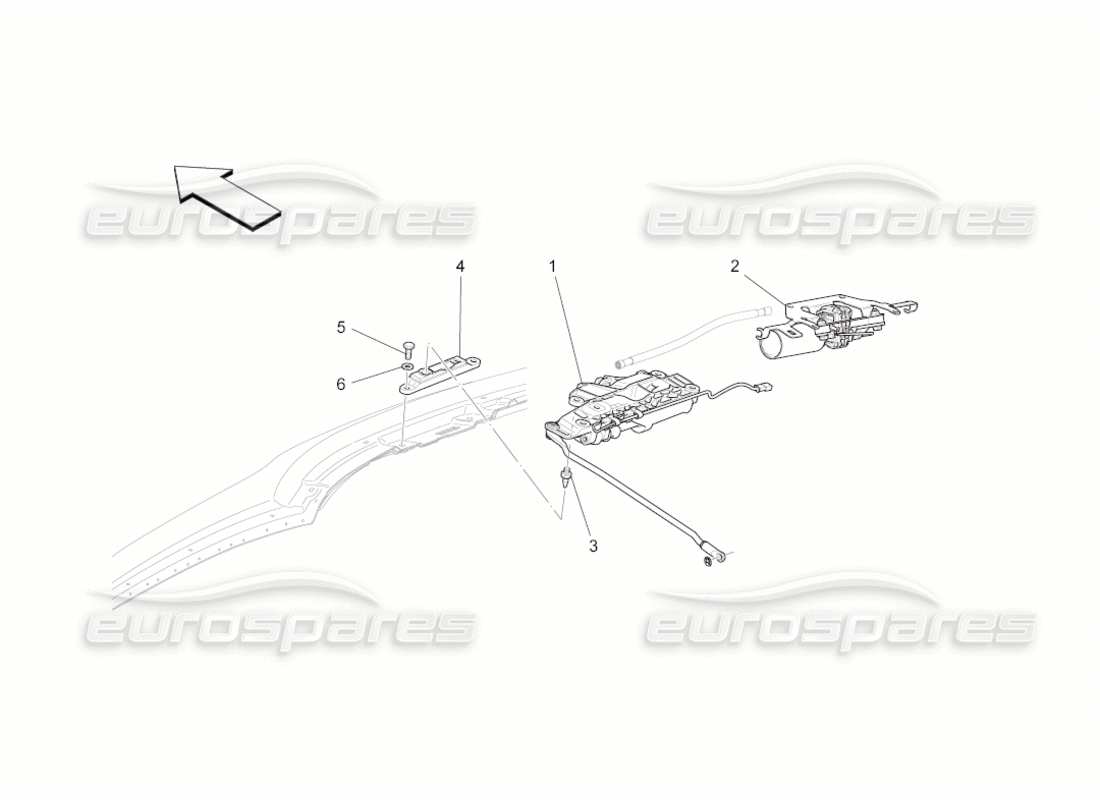 maserati grancabrio (2011) 4.7 capote eléctrico: esquema de piezas de cierres y microinterruptores