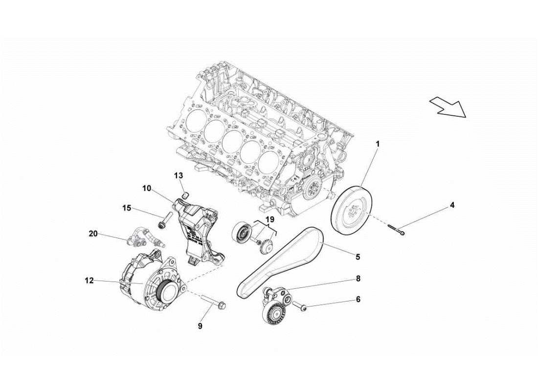 lamborghini gallardo sts ii sc alternador y correas diagrama de piezas