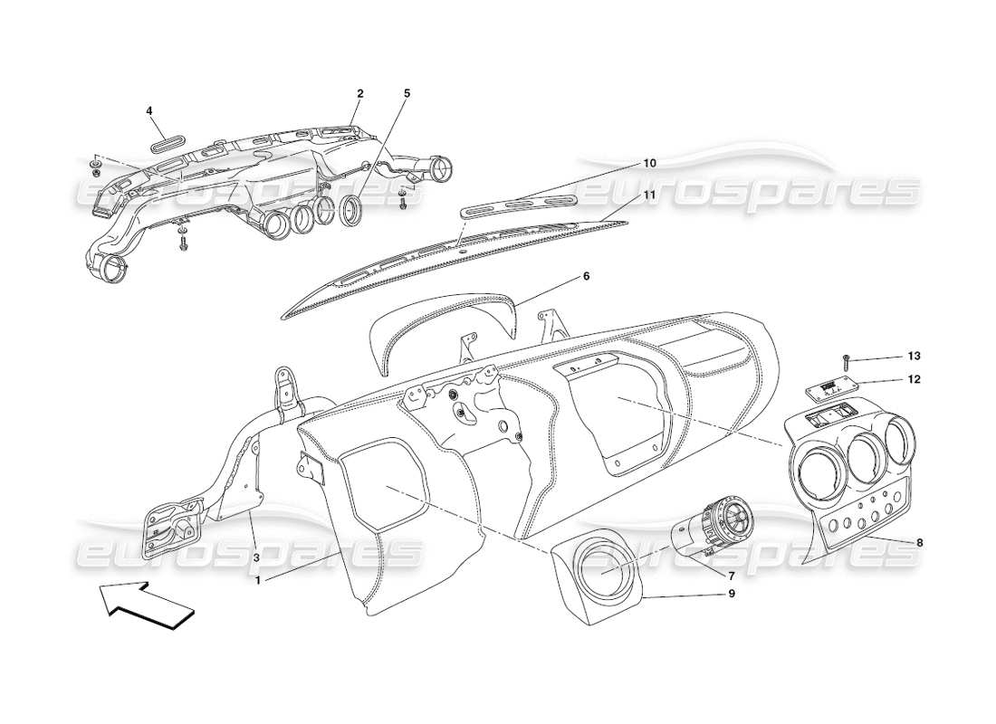 ferrari 430 challenge (2006) panel diagrama de piezas