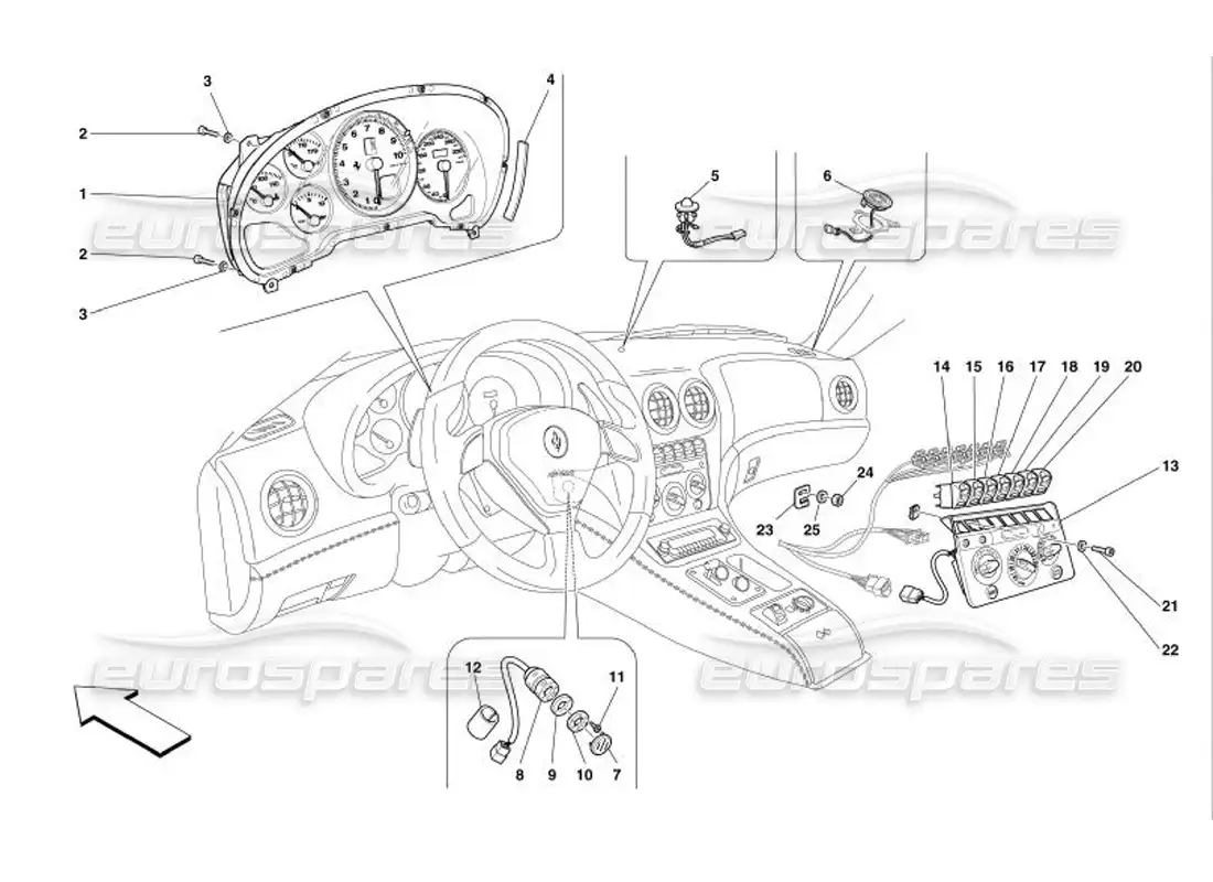 ferrari 575 superamerica instruments diagrama de piezas