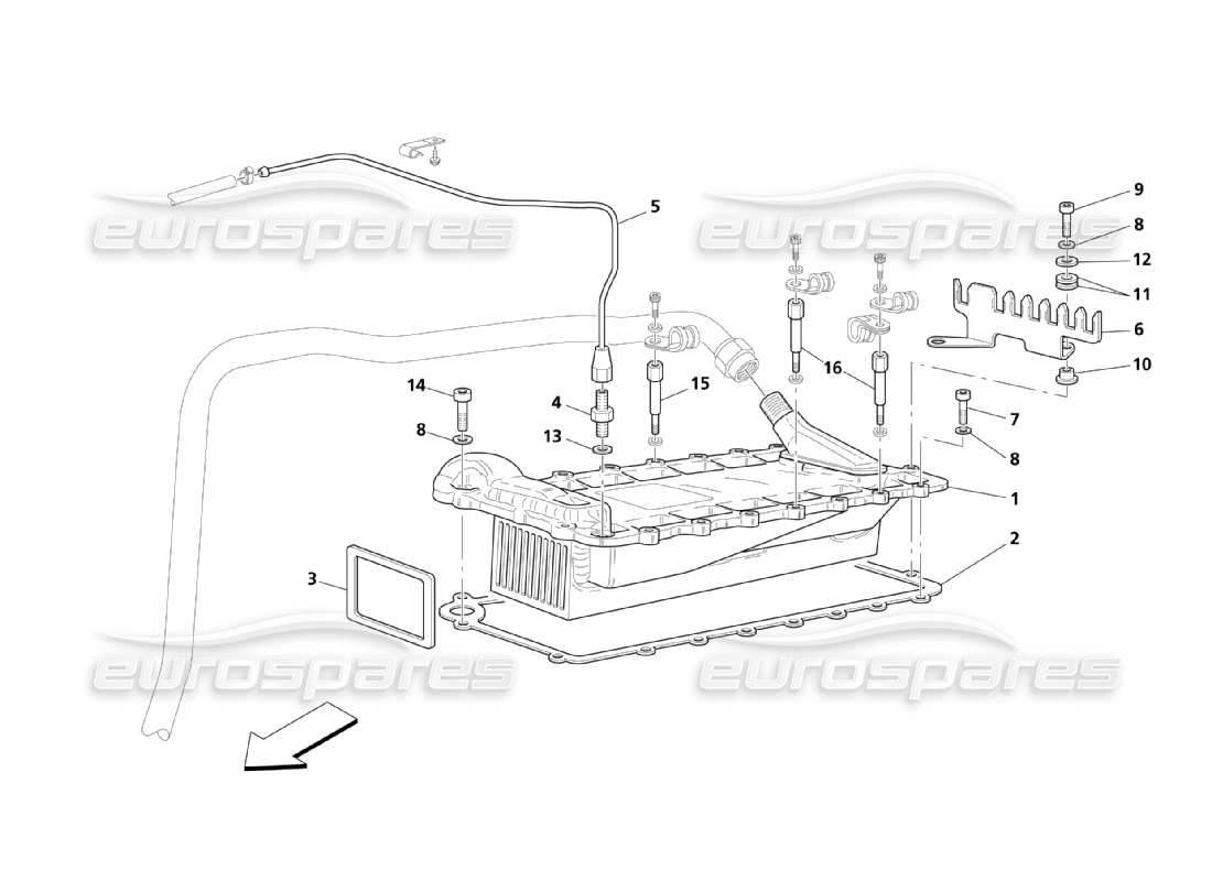 maserati qtp. (2003) 4.2 diagrama de piezas del intercambiador de calor