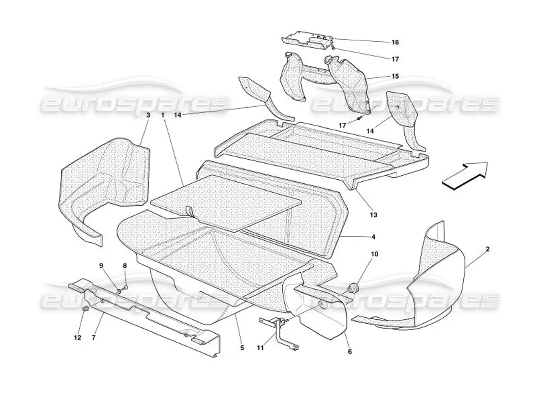 ferrari 575 superamerica tapicería de botas diagrama de piezas