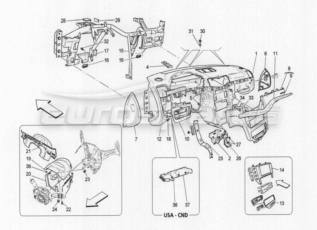 maserati granturismo special edition unidad de tablero diagrama de piezas