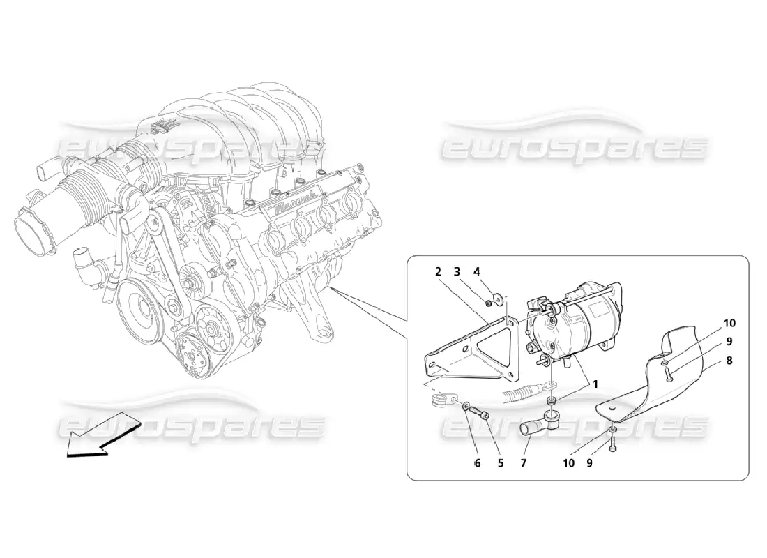 maserati qtp. (2006) 4.2 control electrónico: arranque del motor diagrama de piezas
