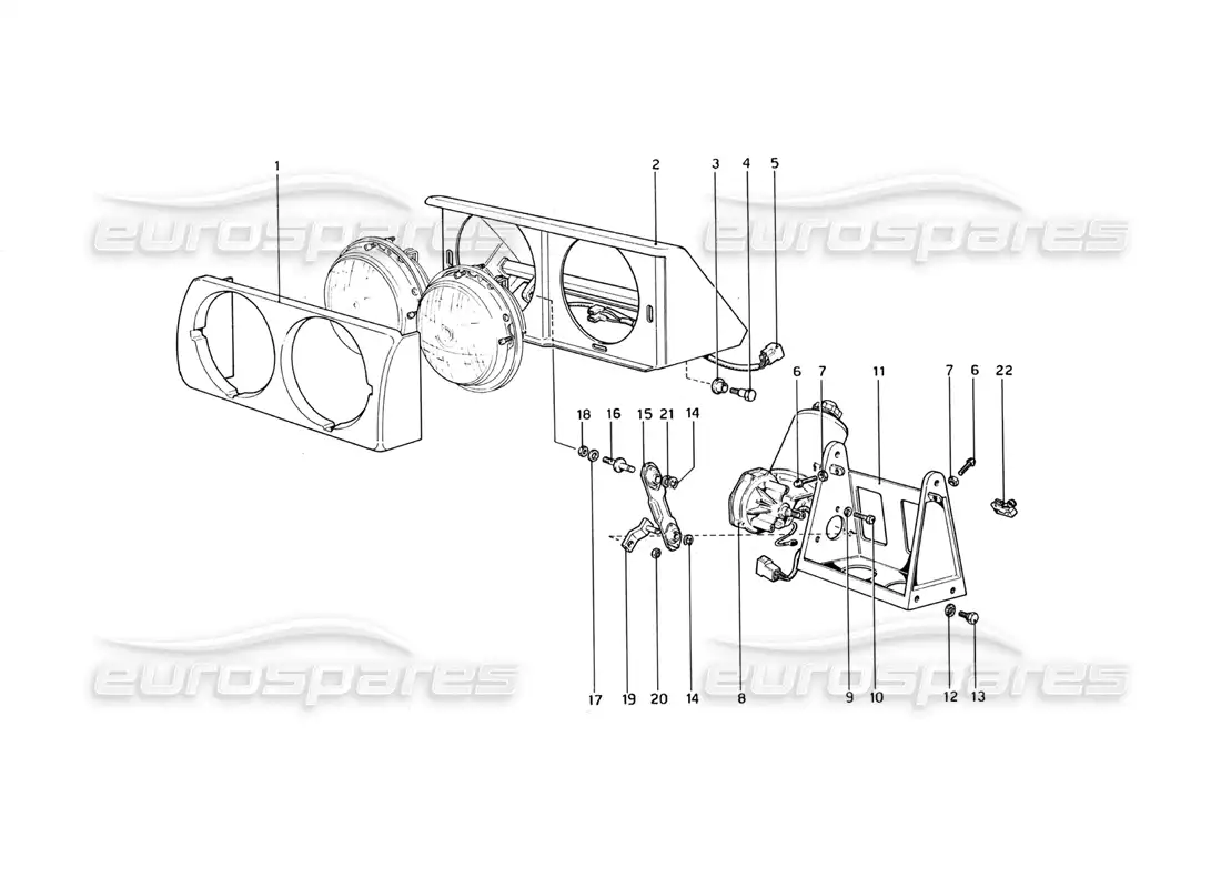 ferrari 365 gt4 berlinetta boxer dispositivo de elevación de faros diagrama de piezas