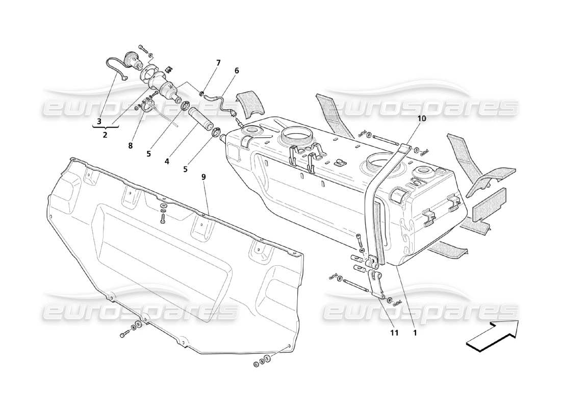 maserati qtp. (2003) 4.2 diagrama de piezas de los tanques de combustible