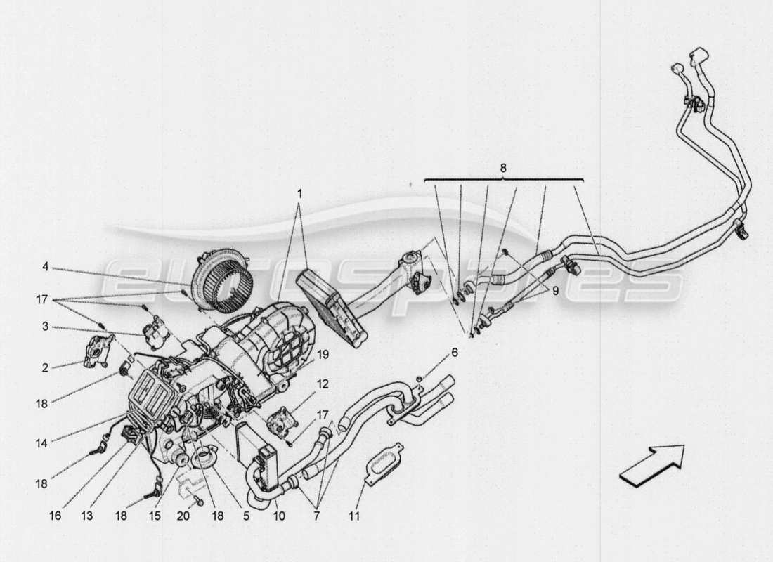 maserati qtp. v8 3.8 530bhp auto 2015 unidad a c: diagrama de piezas de control electrónico