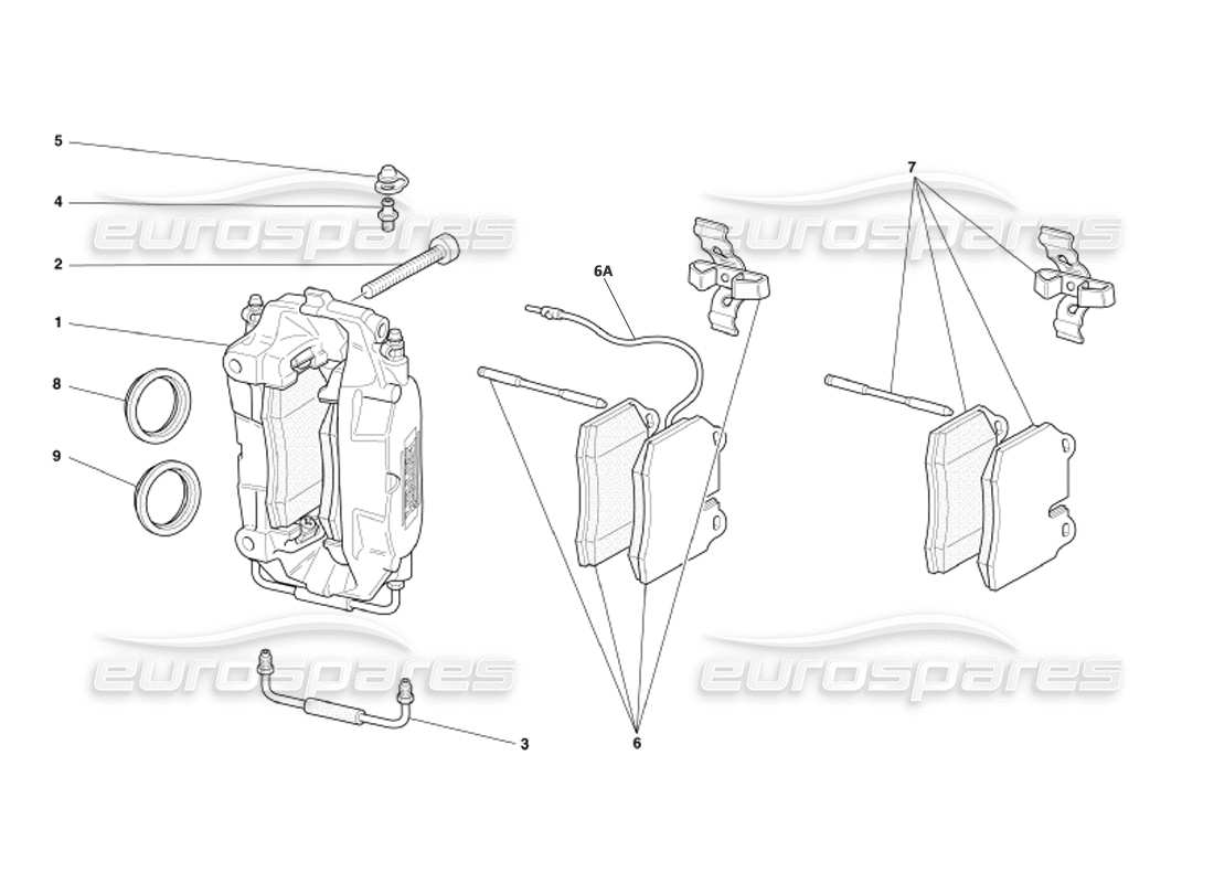 ferrari 360 spider diagrama de piezas de pinzas para frenos delanteros y traseros