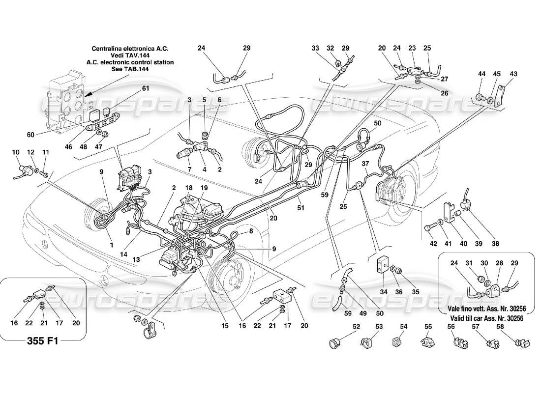 ferrari 355 (5.2 motronic) diagrama de piezas del sistema de frenos abs bosch