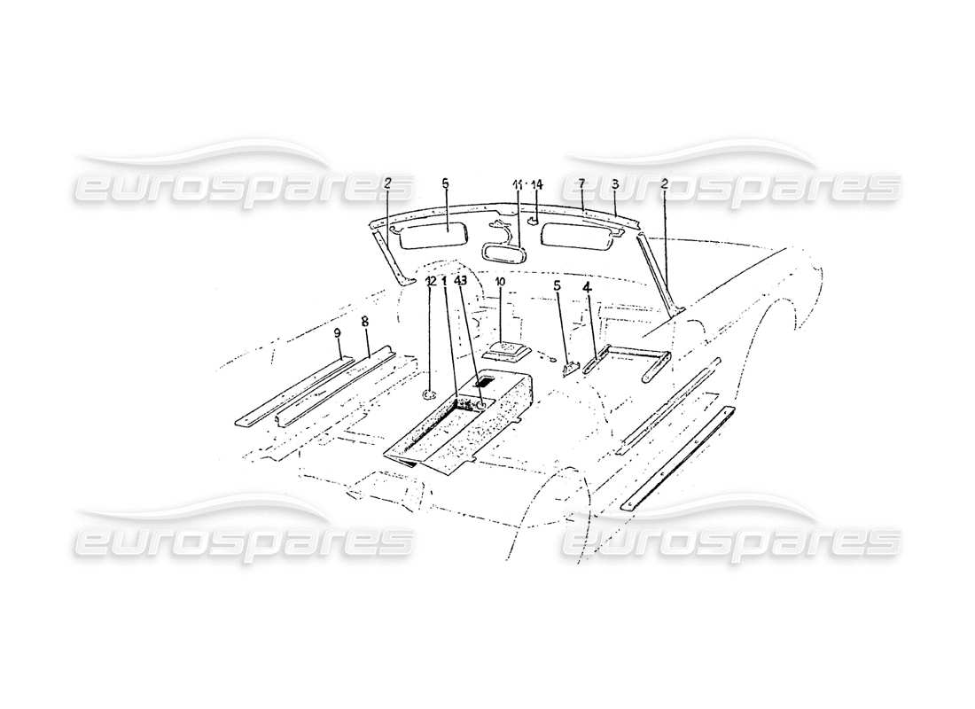 ferrari 275 (pininfarina coachwork) diagrama de partes gruppo ebanisteria