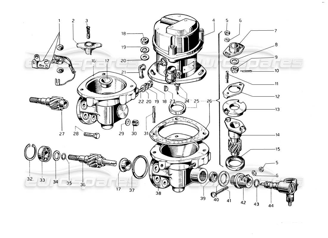 ferrari 275 gtb/gts 2 cam diagrama de piezas de encendido del motor