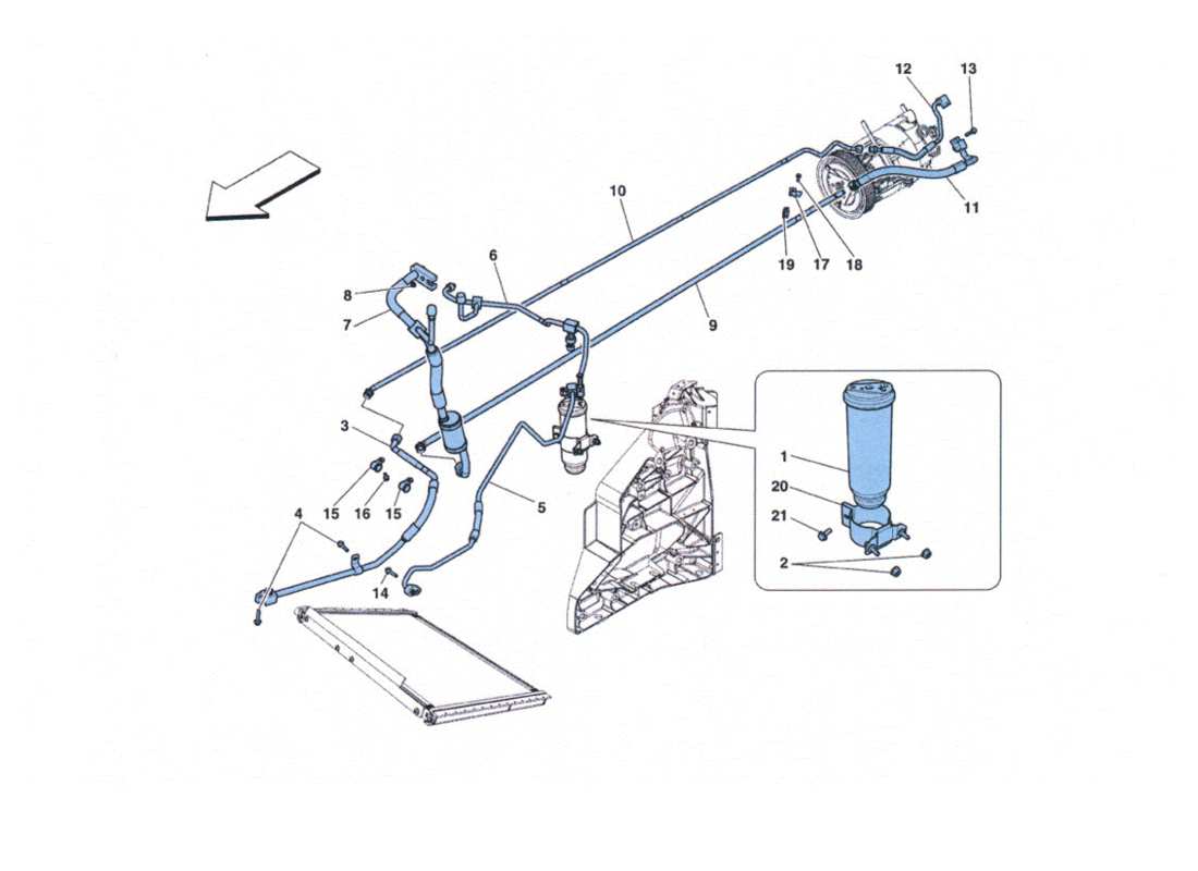 ferrari 458 challenge tubi aria condizionata diagrama de piezas