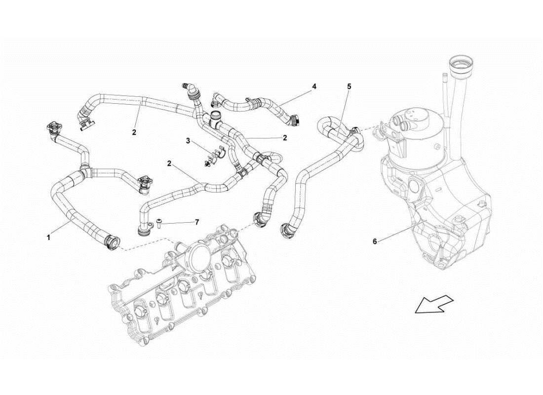 lamborghini gallardo sts ii sc tubo de respiradero de aceite diagrama de piezas