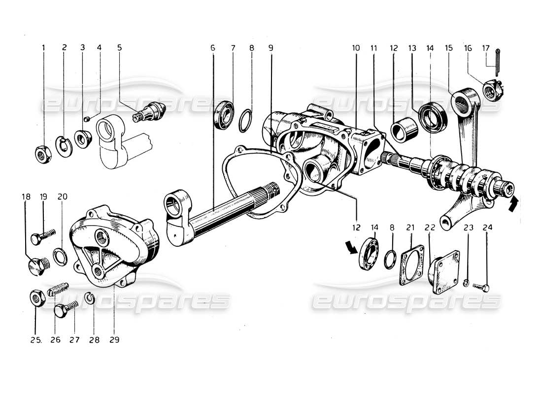 ferrari 275 gtb/gts 2 cam diagrama de piezas de la caja de dirección