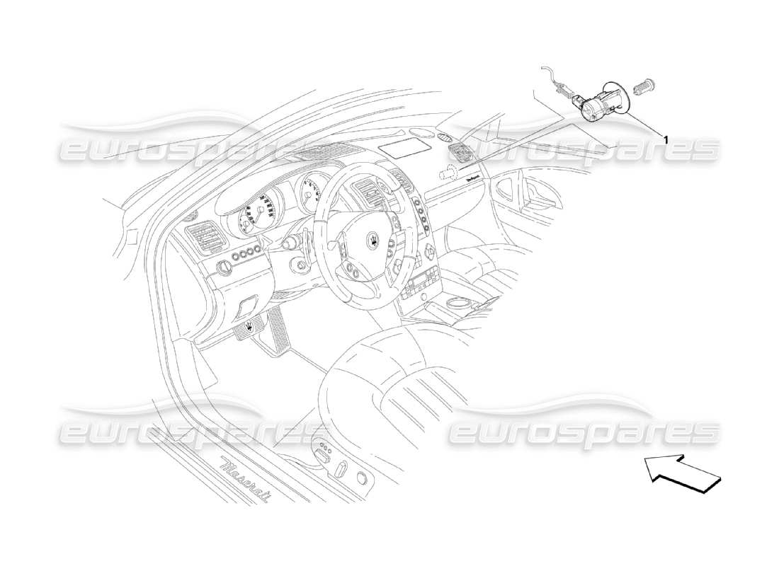 maserati qtp. (2003) 4.2 diagrama de piezas del sistema de bloqueo de bolsas de aire del pasajero