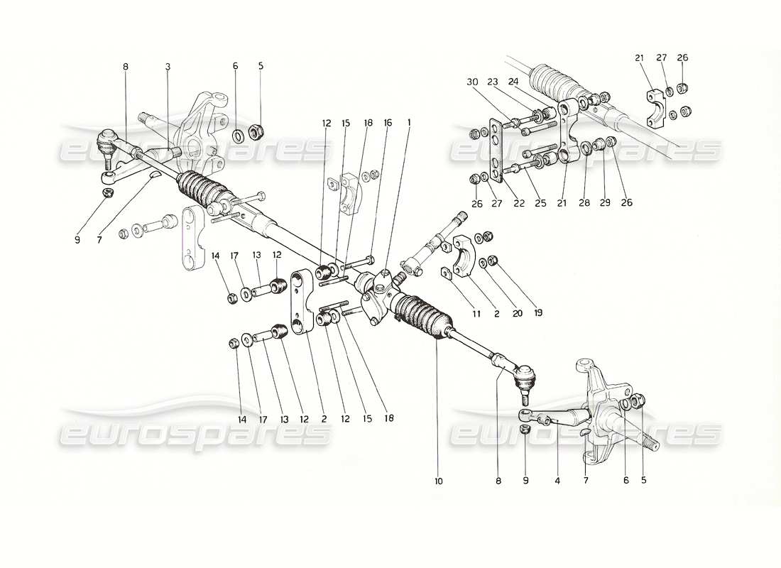 ferrari 308 gt4 dino (1976) caja de distribución y varillaje. diagrama de piezas