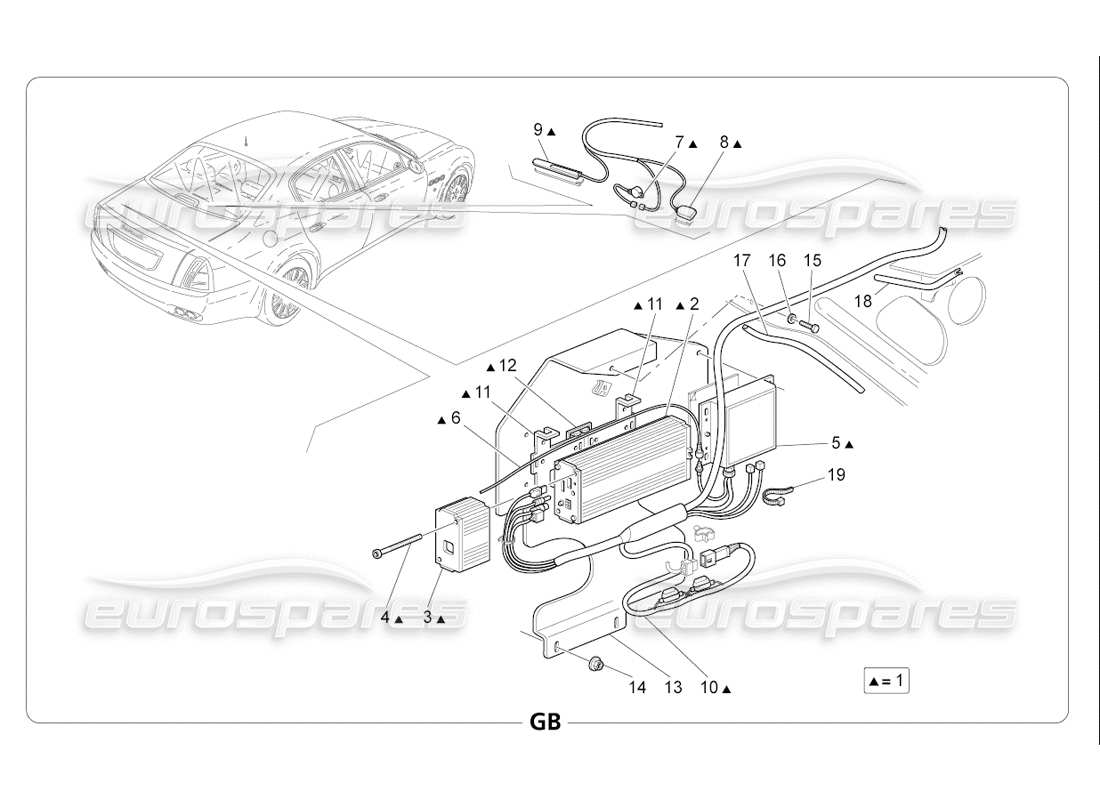 maserati qtp. (2006) 4.2 f1 diagrama de piezas del sistema de alarma e inmovilizador