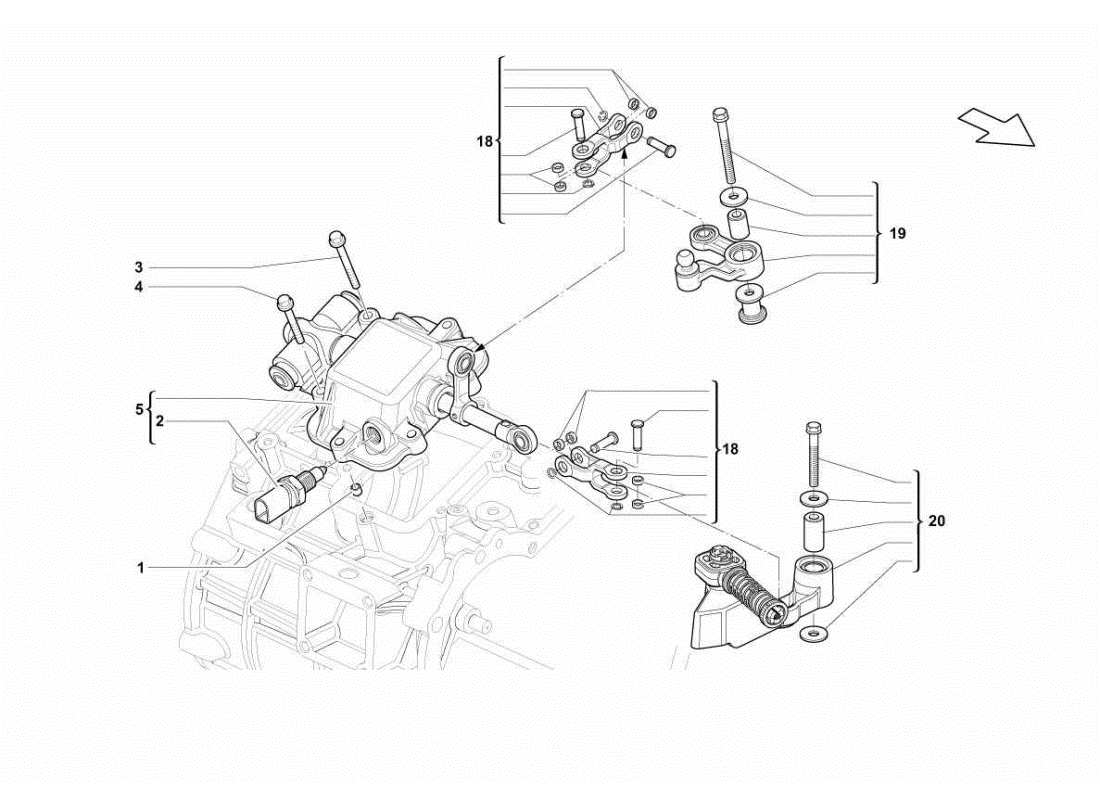 lamborghini gallardo sts ii sc actuador mecánico diagrama de piezas
