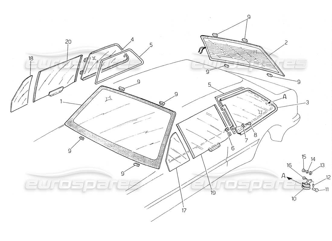 maserati 228 anteojos diagrama de piezas
