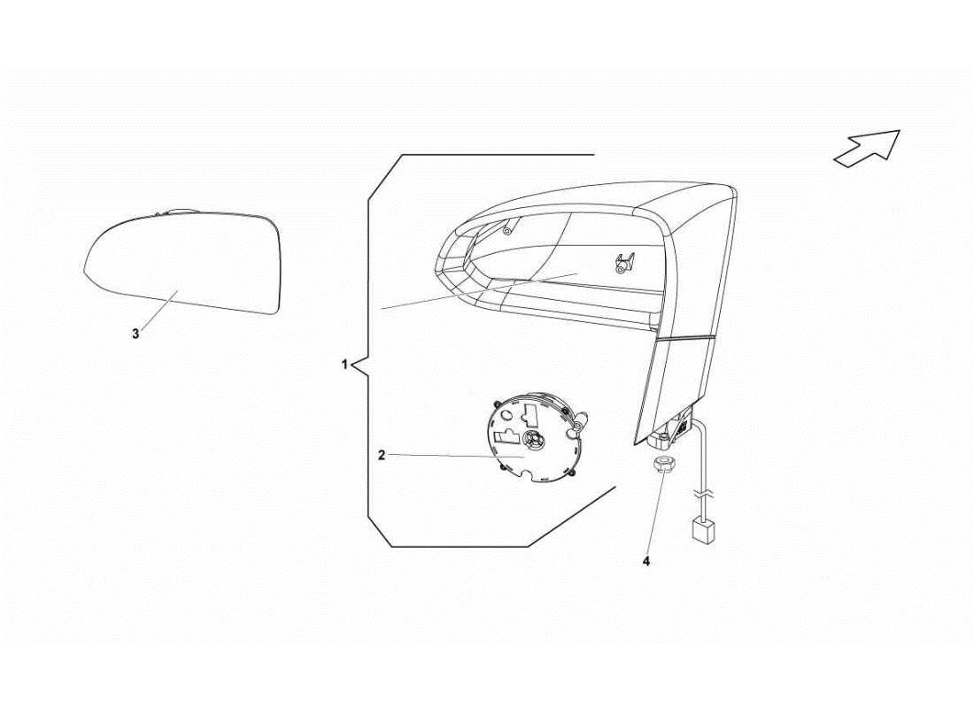 lamborghini gallardo sts ii sc espejo retrovisor exterior diagrama de piezas