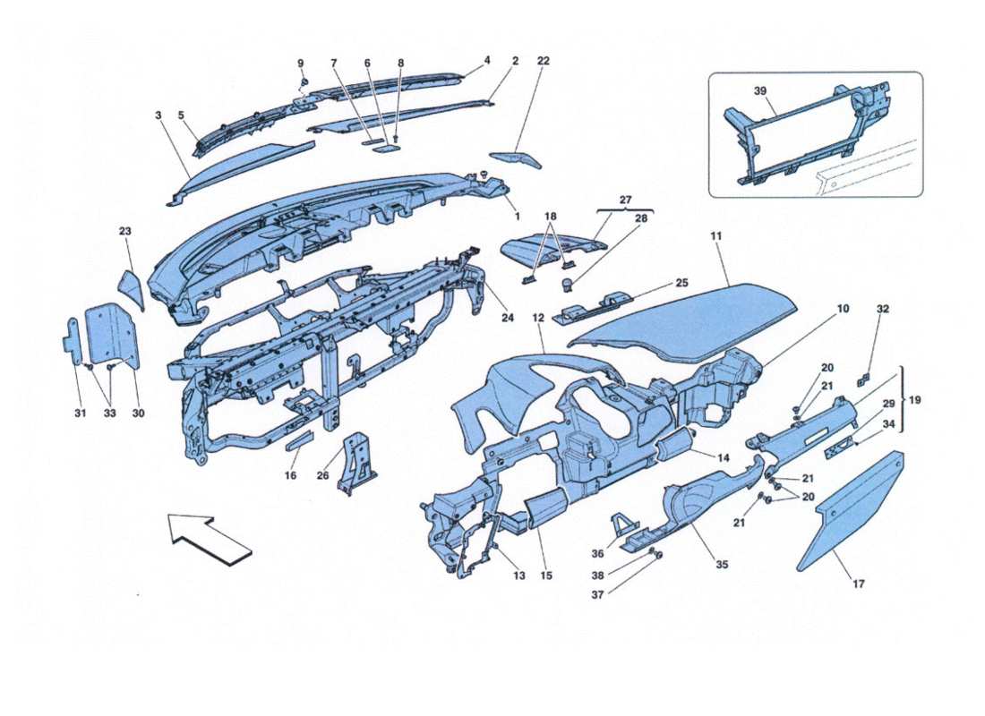 ferrari 458 challenge diagrama de piezas de plancia