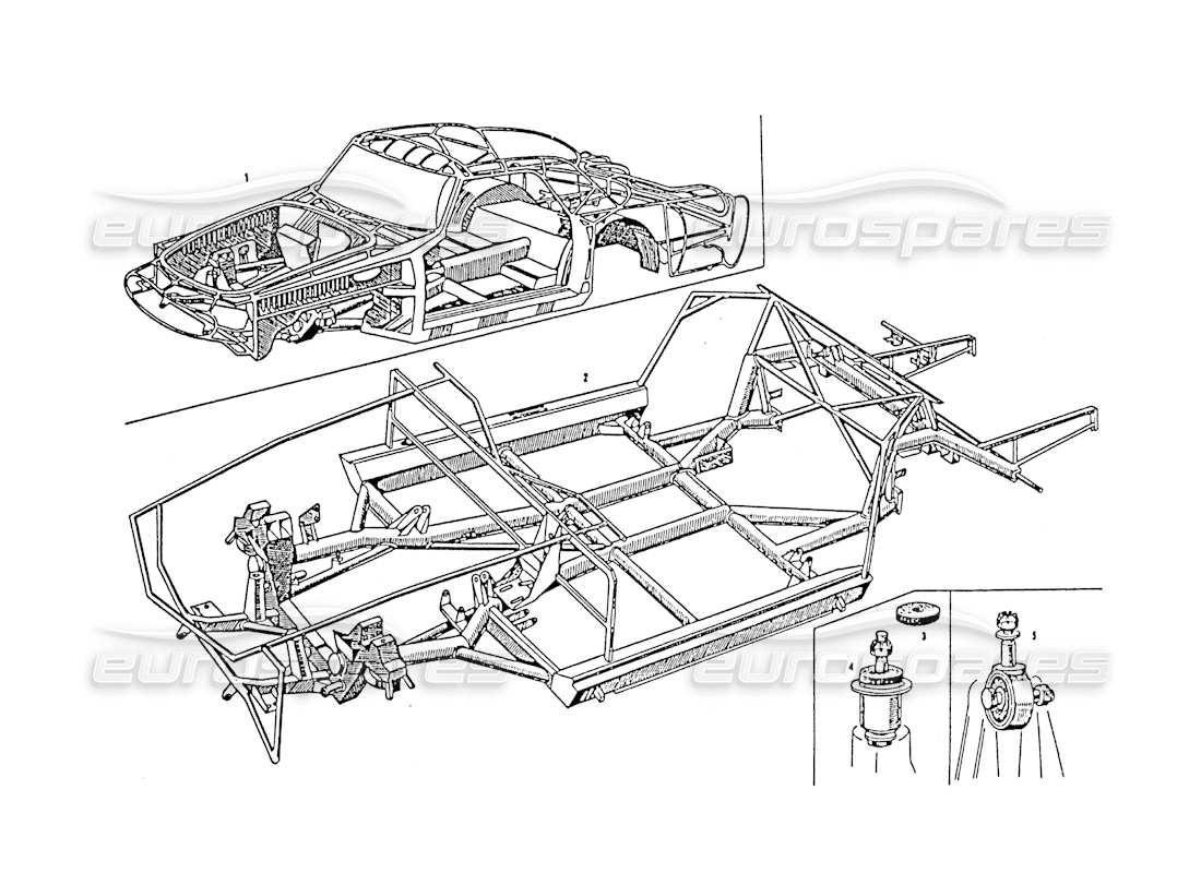 maserati 3500 gt diagrama de piezas del marco