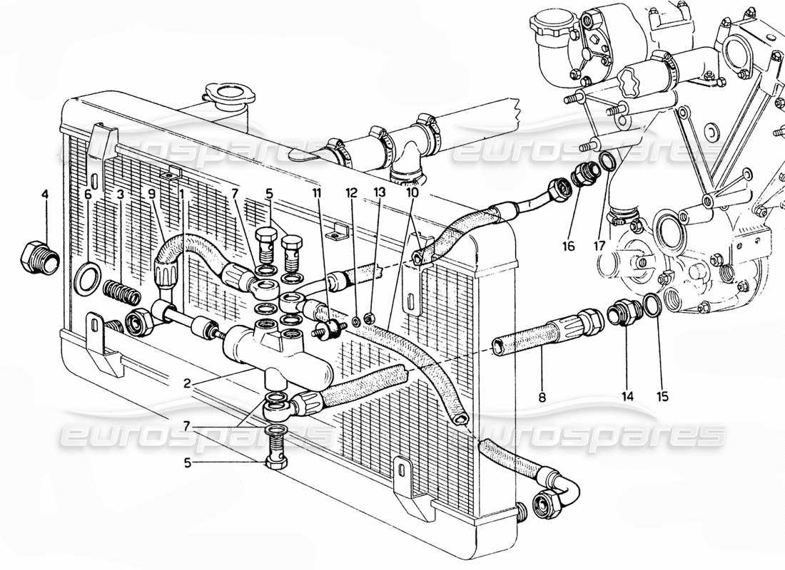 ferrari 365 gtc4 (mechanical) circuito de aceite diagrama de piezas