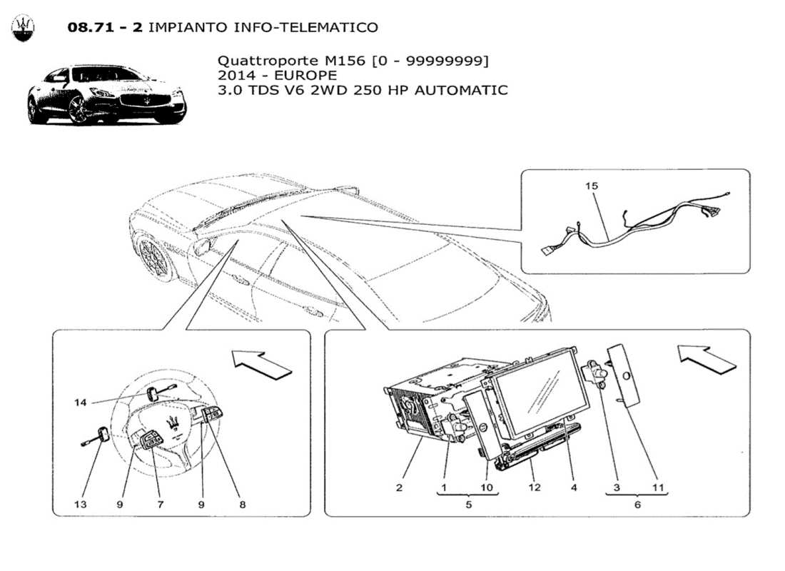 maserati qtp. v6 3.0 tds 250bhp 2014 diagrama de partes del sistema it