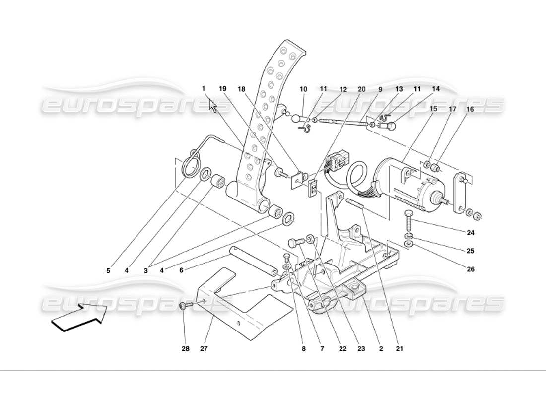 ferrari 360 modena diagrama de piezas del pedal del acelerador electrónico