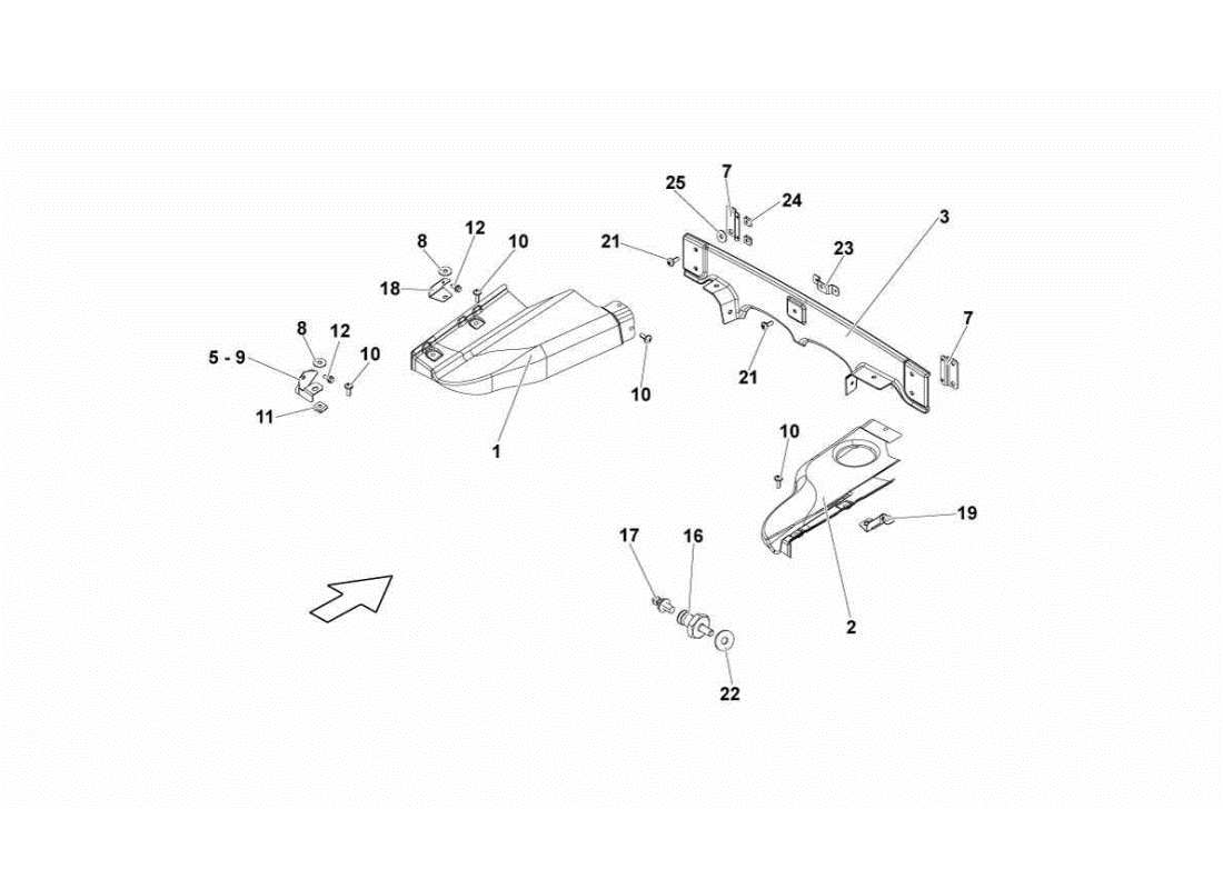 lamborghini gallardo sts ii sc calor estético - estándar diagrama de piezas