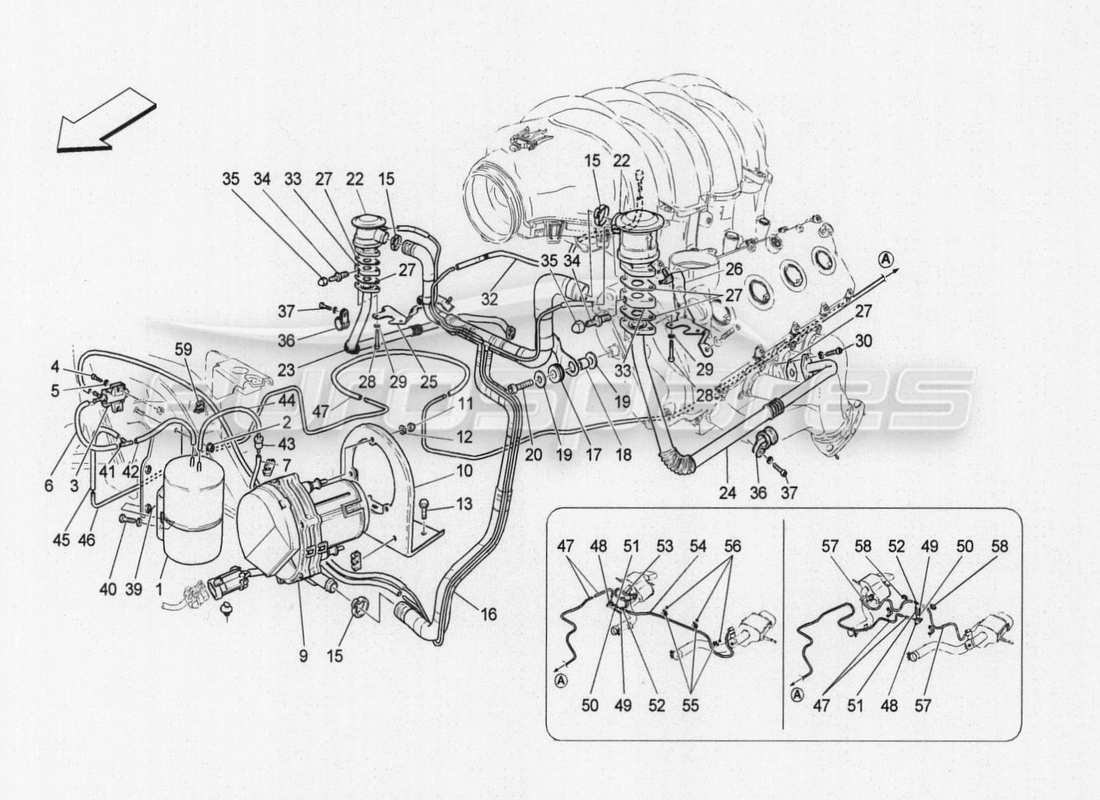 maserati granturismo special edition sistema de aire adicional diagrama de piezas