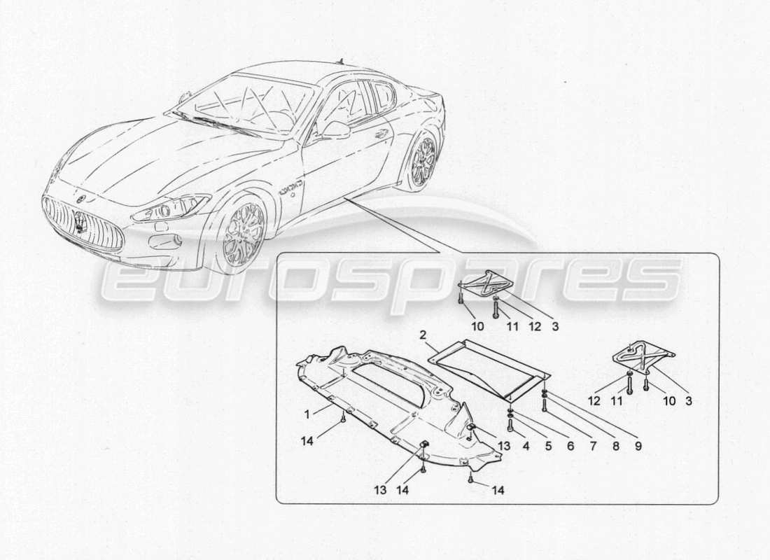 maserati granturismo special edition diagrama de piezas de protectores de bajos y pisos