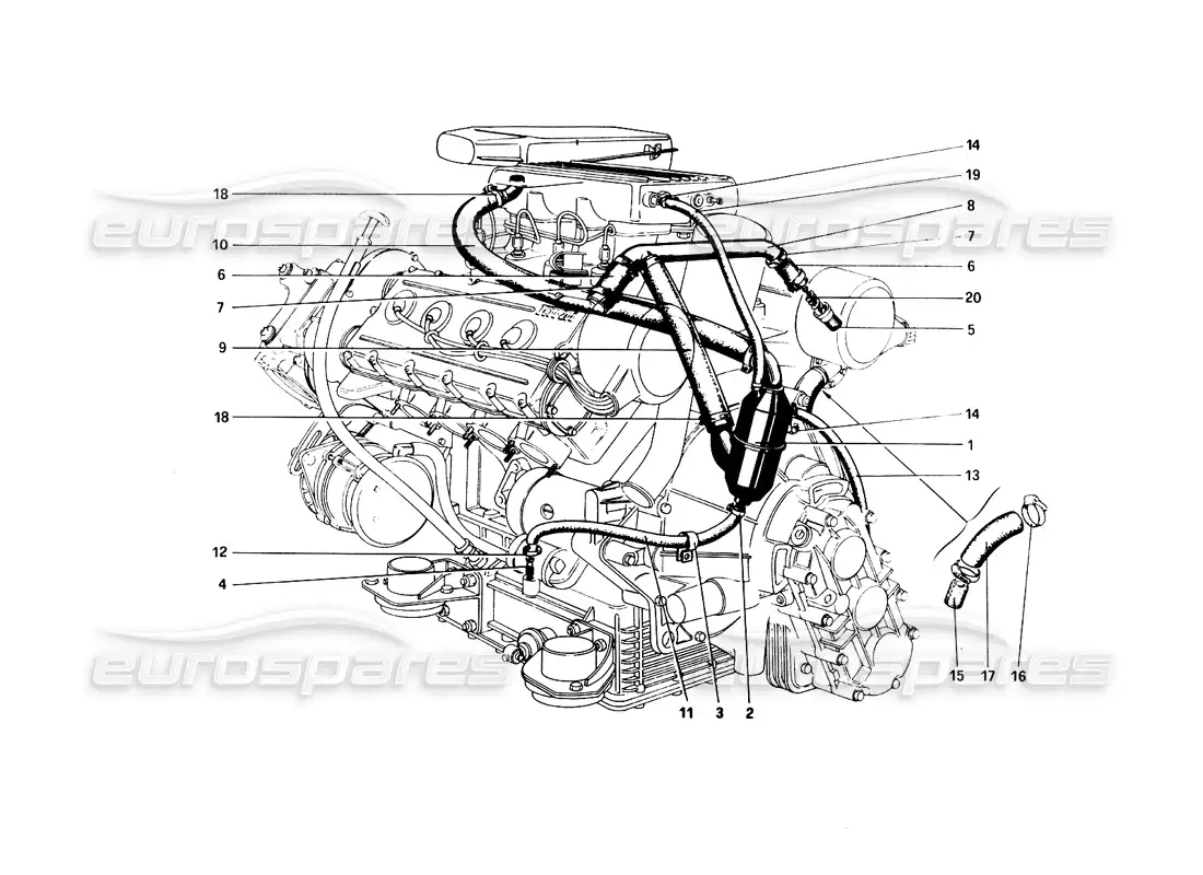 ferrari 308 quattrovalvole (1985) golpe - por sistema diagrama de piezas