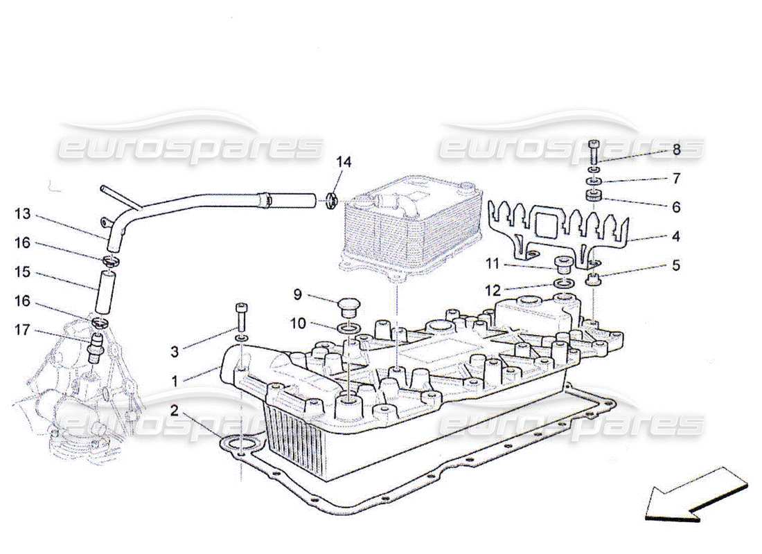 maserati qtp. (2010) 4.2 diagrama de piezas del intercambiador de calor