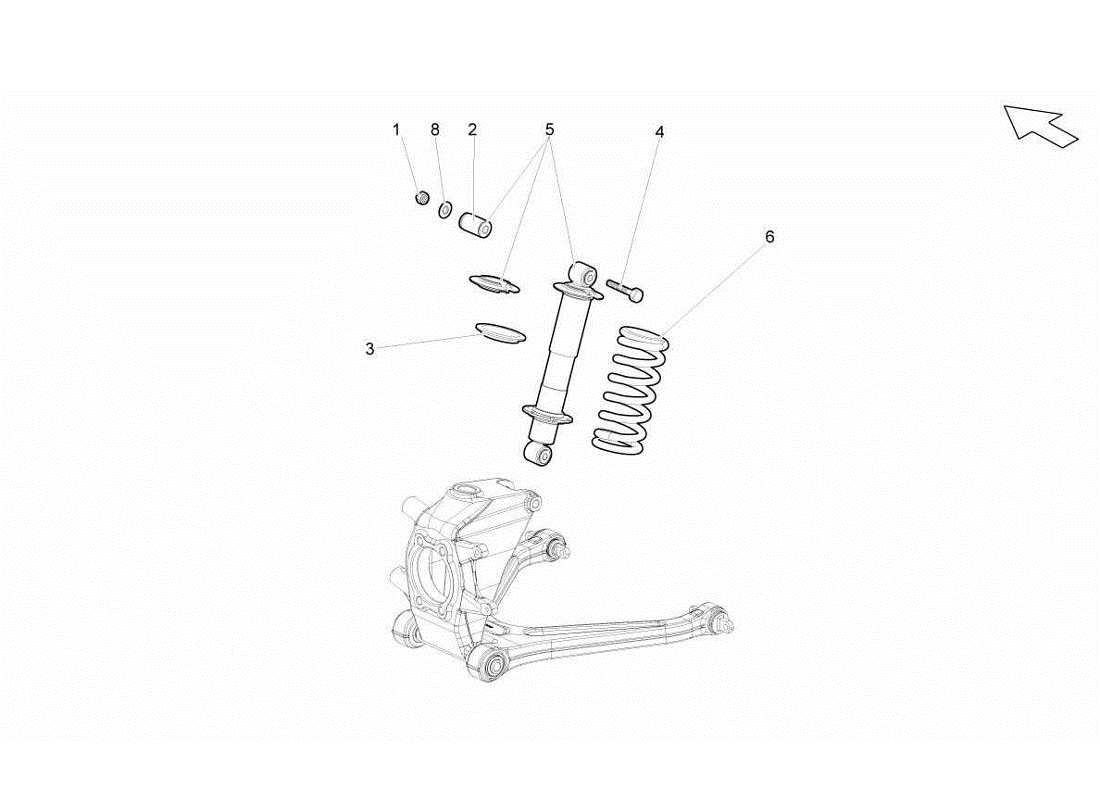 lamborghini gallardo lp570-4s perform rear suspension diagrama de piezas