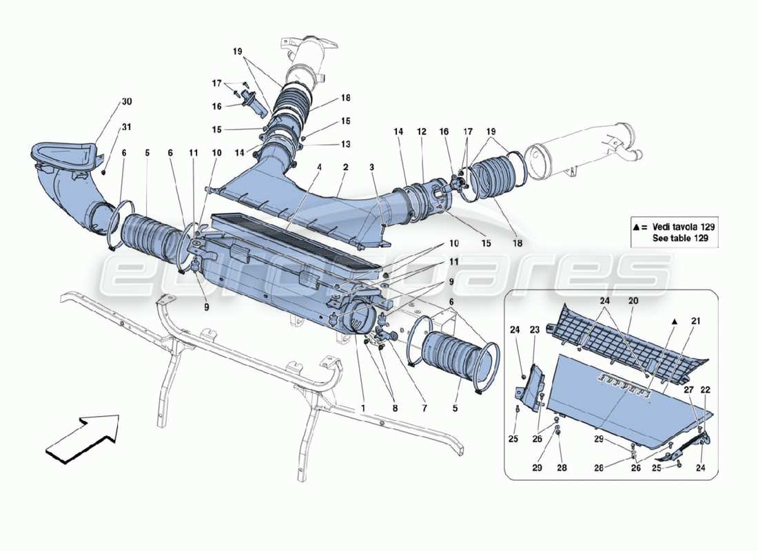 ferrari 488 challenge caja de aire diagrama de piezas