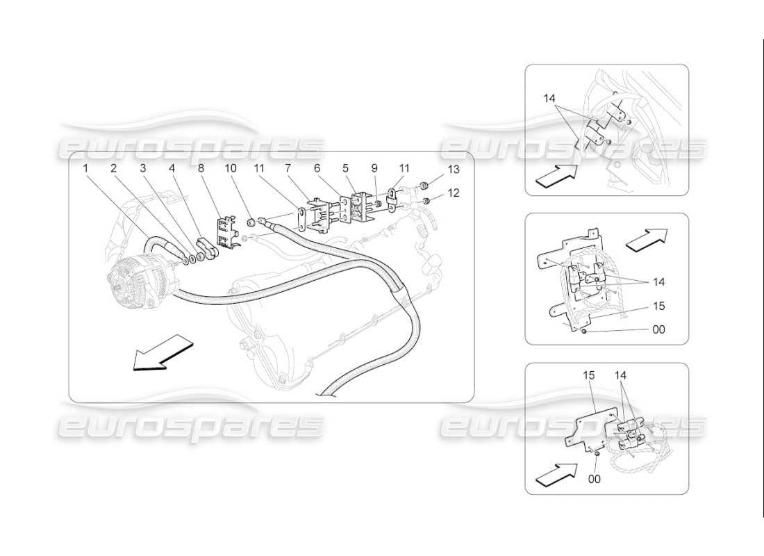 un diagrama de piezas del catálogo de piezas maserati qtp. (2009) 4.2 auto