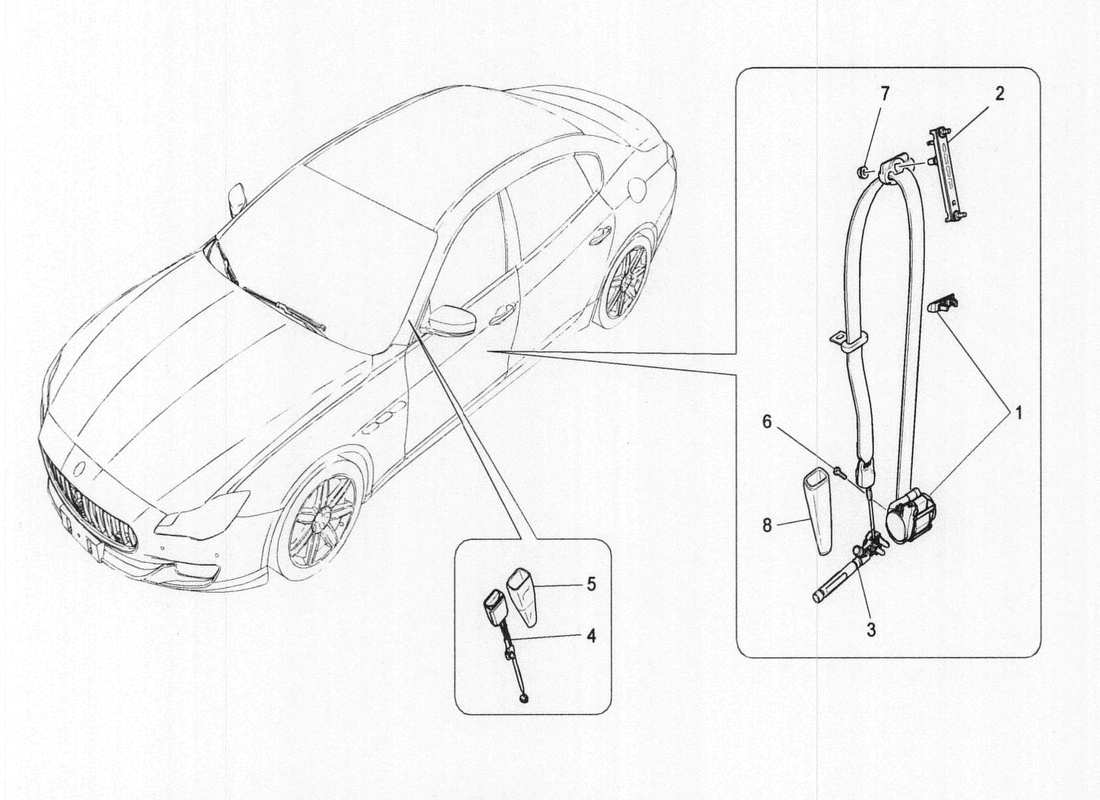 un diagrama de piezas del catálogo de piezas maserati qtp. v6 3.0 bt 410bhp 2wd 2017