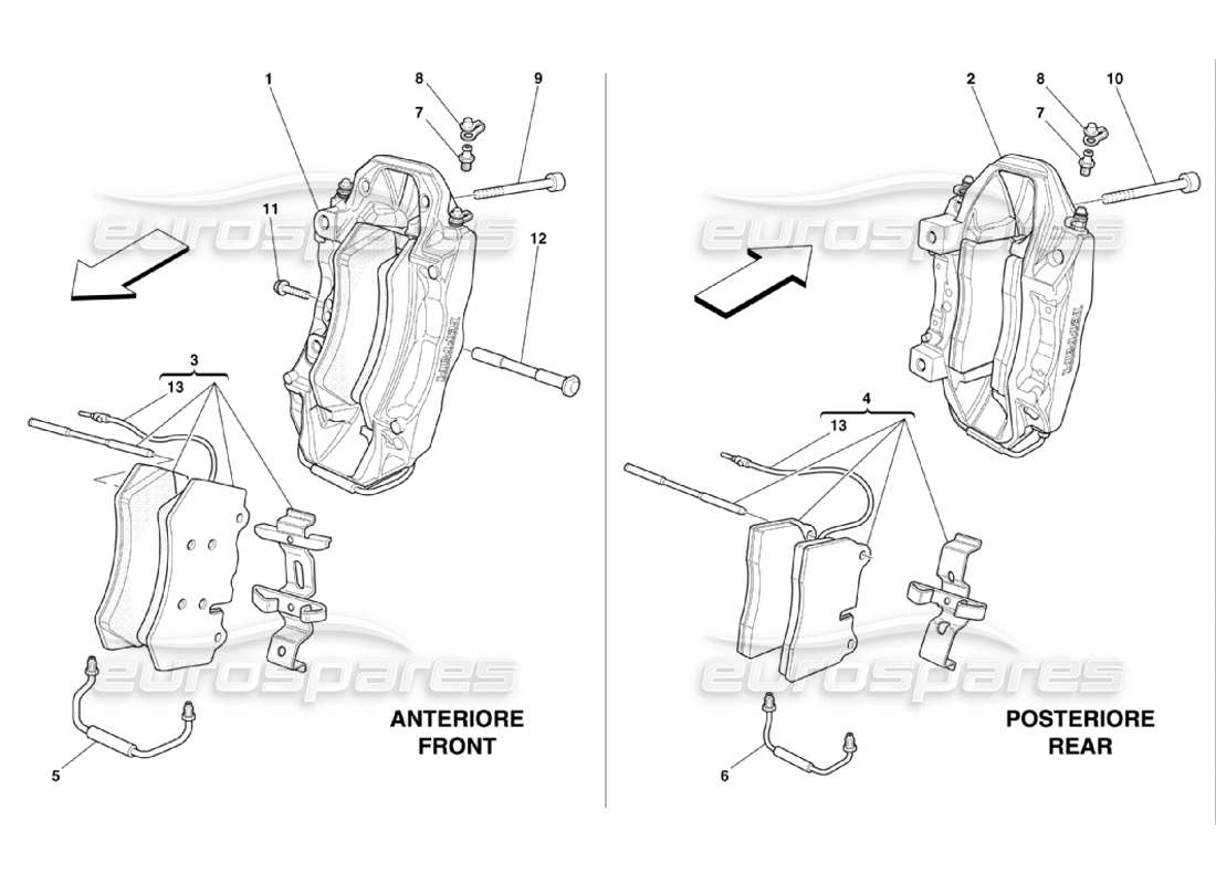 un diagrama de piezas del catálogo de piezas ferrari 360