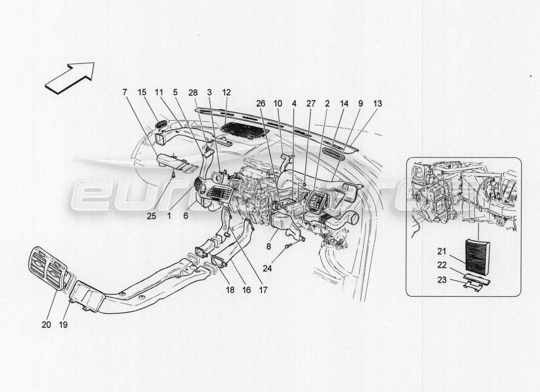 un diagrama de piezas del catálogo de piezas maserati granturismo special edition